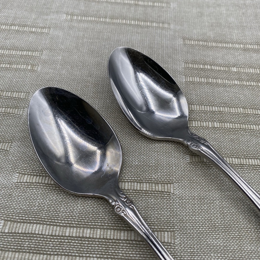 Oneida Community BRAHMS Teaspoons 2pcs Stainless Flatware Spoons 6" - Picture 3 of 5